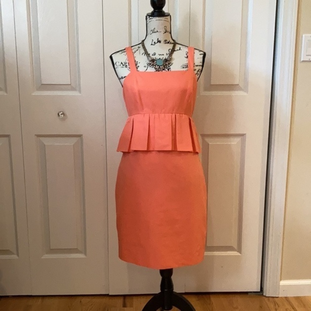 J. Crew Peplum Party Dress in classic fraille Sz 4​ - Picture 5 of 10